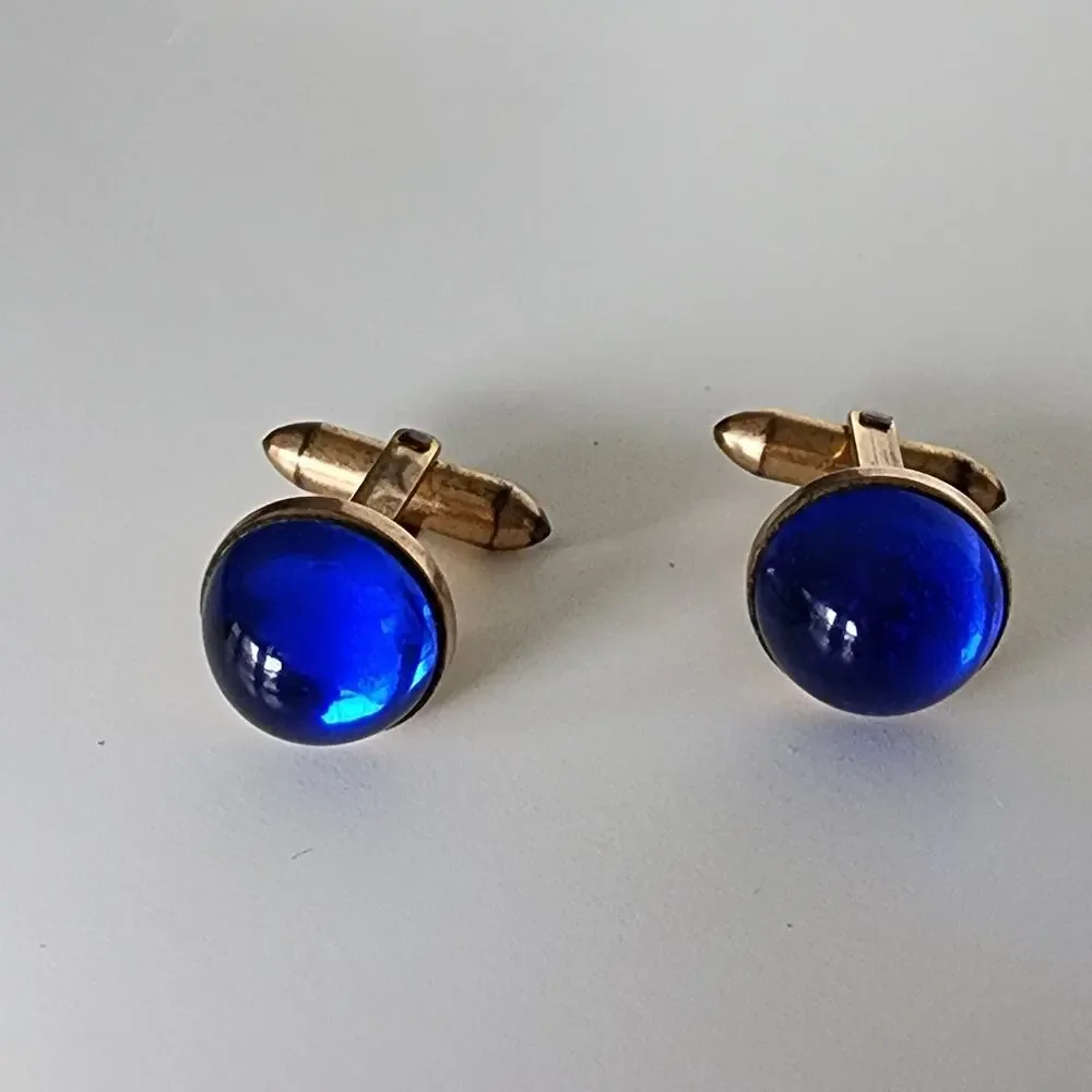 Vintage Correct‎ D&B blue stone gold tone cufflinks